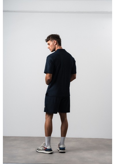 Erkek 242 Nakışlı Regular Fit T-shirt Şort Takım Lacivert