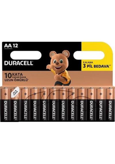 Duracell LR6/MN1500 AA Kalem Pil 12'li