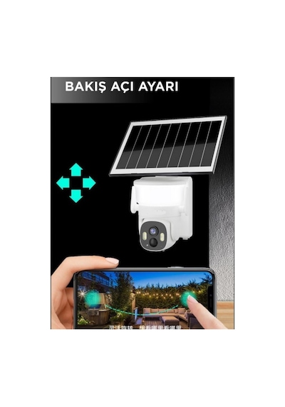 Cmr30 Güvenlik Kamerası Şarjlı Duvar Lambası Görünümlü Güneş Enerjili Dış Mekan Wifi İp Kamerası