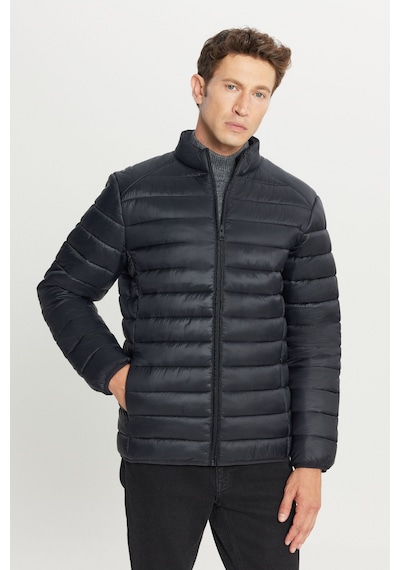Ac&Co / Altınyıldız Classics Standart Fit Normal Kesim Dik Yaka Erkek Mont Siyah