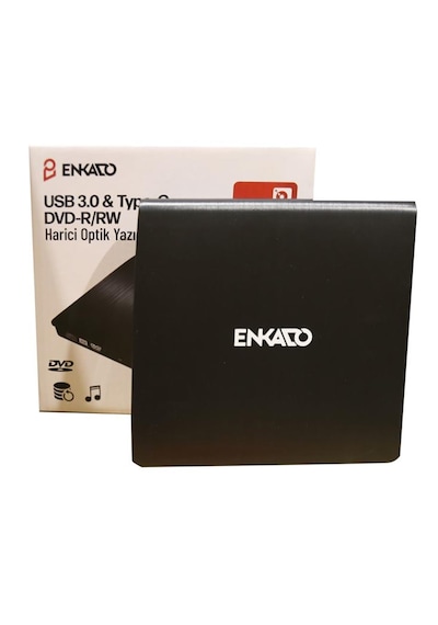 Enkado Ekd-udvd120 Type-c / Usb 3.0 Dvd-r/cd-r/rw/ Dvd-rw Ultra Slim Harici Optik Yazıcı Siyah