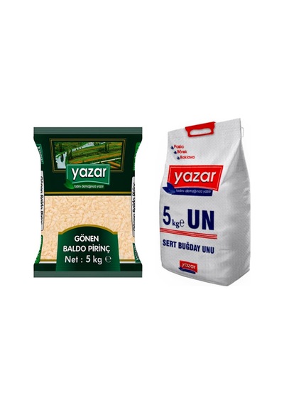Yazar Gönen Baldo Pirinç 5 KG + Yazar Un 5 KG