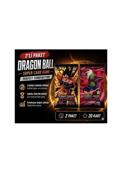 Cantex Tech Dragonball Booster Koleksiyon Kart Paketi 2 Paket 20 Kart