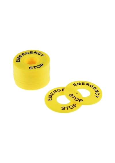 Acil Stop Etiketi 60mm Sarı
