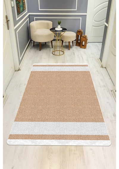 Modern Desenli Dijital Baskı Kaymaz Taban Halı H0155 Renkli