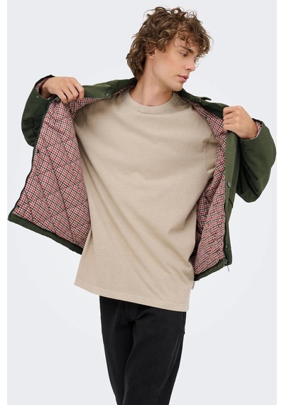 Only & Sons Kosmo Kadife Yaka Erkek Yeşil Ceket - 22034856-on Yeşil