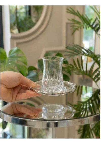 Çnr Home Collection 12 Parça 6 Kişilik Kristal Kesim Çay Bardaği Seti 4272424 Gümüş