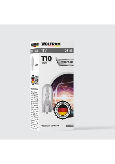 Wolfram 12 Volt 3 Watt T10 Park Ampulü - 10 Adet