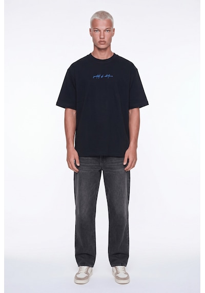 Respire Erkek Goats Baskılı Oversize T-shirt Siyah
