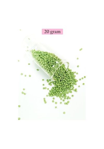 Dökme Cam Kum Boncuk 11/0 2 Mm - 20 Gram - Açık Yeşil - Bnc003