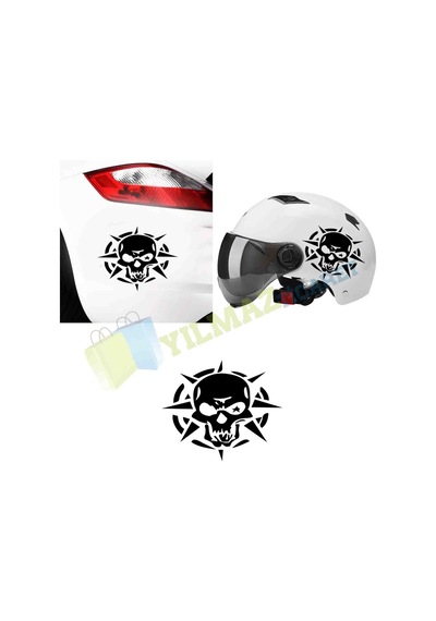 Yıldız Kurukafa Motosiklet Oto Sticker Etiket Yapıştırma Aksesuar