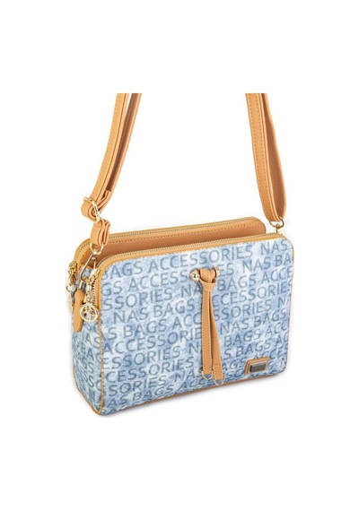 Nas Bag Kadın Çapraz Çanta - Kot Rengi Çok Renkli