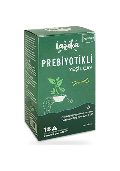 Lazika Prebiyotikli Yeşil Çay 18'li Piramit Poşet 27 G 3'lü Paket