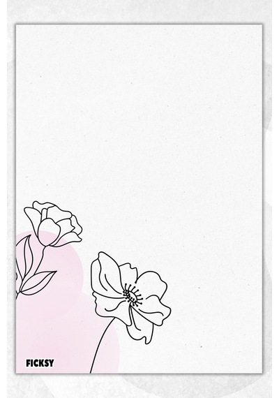 A5 Çiçek Bloknot Çizgisiz Defter - 50 Yaprak - Memopad - Notepad - Not Defteri - Not Kağıdı - 3091 Çok Renkli