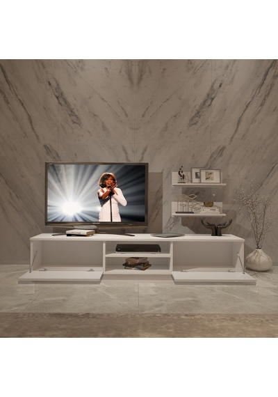 Decoraktiv Eko 4b Slm Dvd Tv Ünitesi Tv Sehpası Beyaz