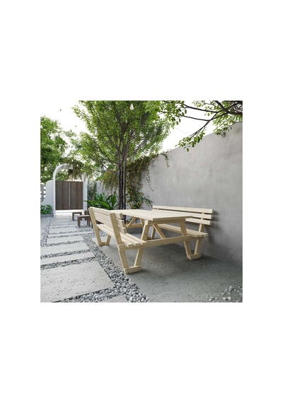 Renazzo 8 Kişilik Masif Ahşap Piknik Masası - Sırt Vernik 70x190 Cm Şeffaf Vernik Renazzo 8 Kişilik Masif Ahşap Piknik Masası - Sırt Vernik 70x190 Cm Şeffaf Vernik