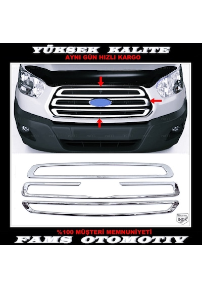 Ford Transit Krom Ön Panjur 3 Prç. 2013-2019 P.Çelik