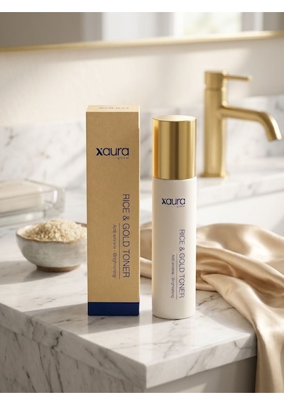 Xaura Global Rice & Gold Toner 150 Ml Pirinç Özü Ve 24k Altın Parçacıklı Kırışıklık Karşıtı Aydınl