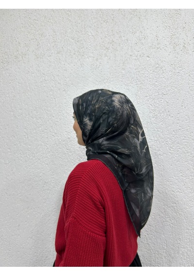 Siyane Scarf Lotus Desen Eşarp 03 antrasit