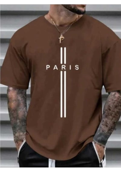 Kozia Outdoors Malkoçbey Paris Baskılı T-shirt Kahverengi