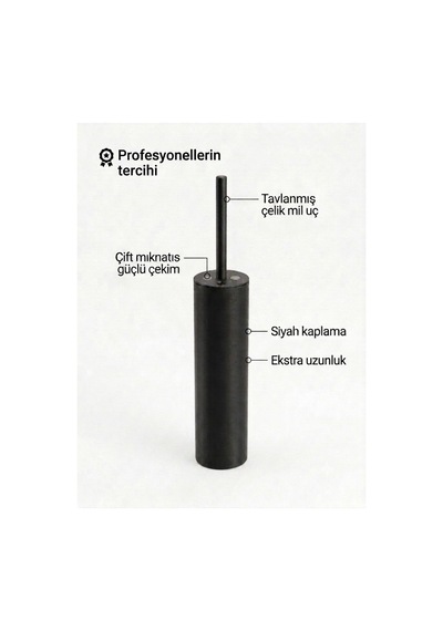 Manyetikli Ağırlık Ekleme Pimi Uzun Form Spor Salonu Güçlü Kullanım 8 Mm Uç Ve 48 Mm Bar Siyah - 908735478 Siyah
