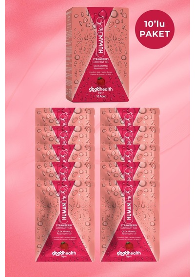 Humanlife Çilek Aromalı Kayganlaştırıcı Jel 125ml + 5gr X 10 Adet