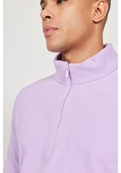 AC&Co / Altınyıldız Classics Anti-Pilling Tüylenme Yapmayan Bato Yaka Erkek Polar Sweatshirt Lila