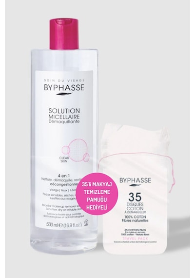 Byphasse Micellar Yüz Ve Makyaj Temizleyici Misel Su + 35 Adet Pamuk 500 ML