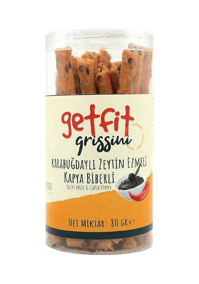 Get Fit Glutensiz & Şekersiz Karabuğdaylı Zeytin Ezmeli Kapya Biberli Grissini 80 G