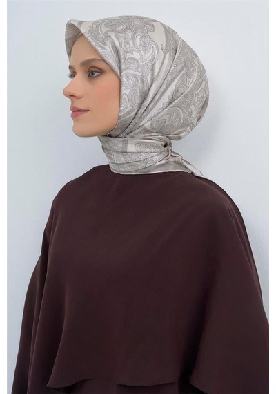 Armine İpek Eşarp 2026 Yaz - 9537-83 Ekru Twill