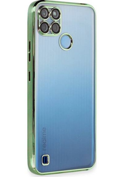 Cosmotex Newface Realme C25y Kılıf Razer Lensli Silikon - Yeşil