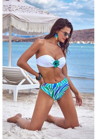 Argento Kadın Çiçek Detaylı Mavi Sabit Push Up Dolgulu Balenli Çıkarılabilir Askılı Yüksek Bel Bikini Takımı Mavi Argento Kadın Çiçek Detaylı Mavi Sabit Push Up Dolgulu Balenli Çıkarılabilir Askılı Yüksek Bel Bikini Takımı Mavi