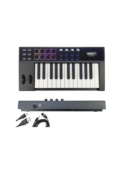 Midex Wizard Paket-6 Stüdyo Ekipmanları Seti Monitör Mikrofon Ses Kartı Kulaklık Midi Klavye