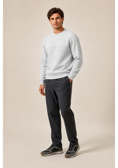 Redline Steni Yeni Sezon Erkek Regular Fit Kışlık Bisiklet Yaka Sweatshirt Gri