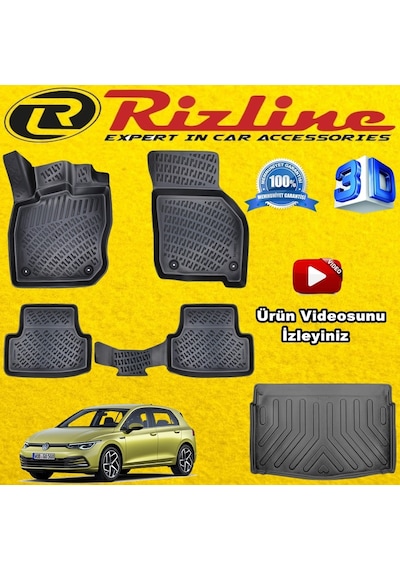 Vw Golf 8 Otomatik 3D Paspas+Alt Bagaj Havuz 2020 Snr. Rizline N11.14965