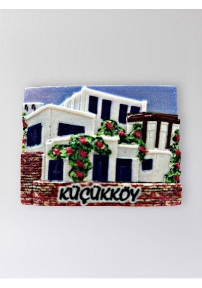 Küçükköy Polyester Kabartmalı Magnet 7,5 X 5,5 Cm Dekoratif Hediyelik Buzdolabı Süsü Kod:1599