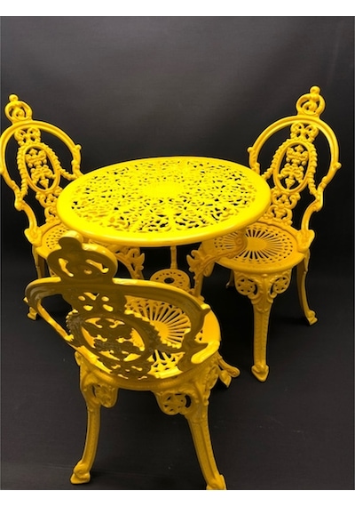 Aluminyumdokumcu Döküm Sandalye Padişah Sarı 3+1