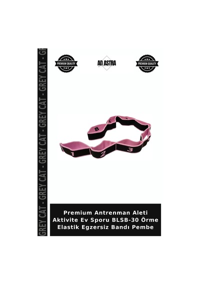 Premium Antrenman Aleti Aktivite Ev Sporu Blsb-30 Örme Elastik Egzersiz Bandı Pembe
