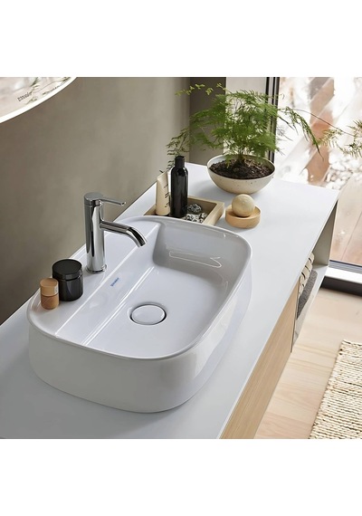 Duravit - Zencha Çanak Lavabo 55 Cm Batarya Banklı Beyaz - 2374550071- Beyaz