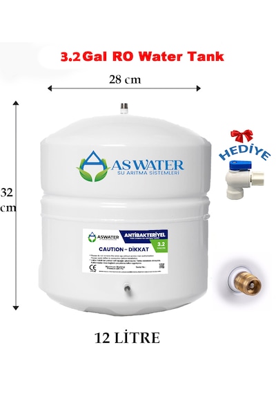 Su Arıtma Cihazı Çelik Su Tankı 3.2 Galon 12lt Tank 12 Litre Çelik Tank