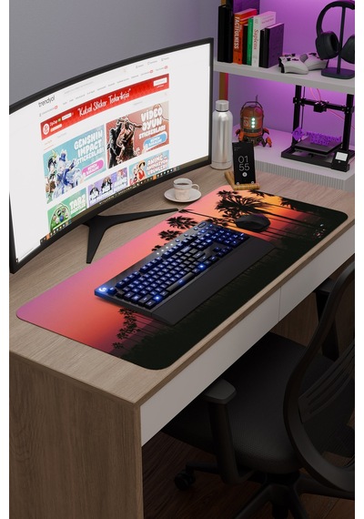 Kaliforniya Abd V2 90x40 Xxl Gaming Kauçuk Kaymaz Taban Mouse Pad Fare Altlığı