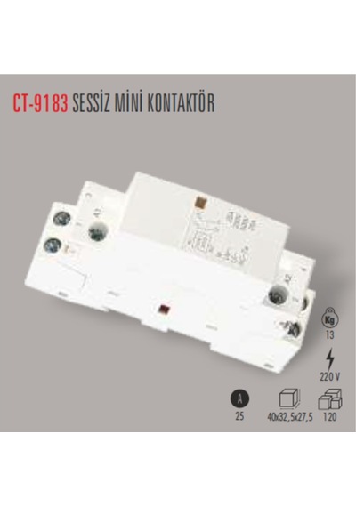 Ct-9183 25a Modüler Aydınlatma Kontaktörü Cata