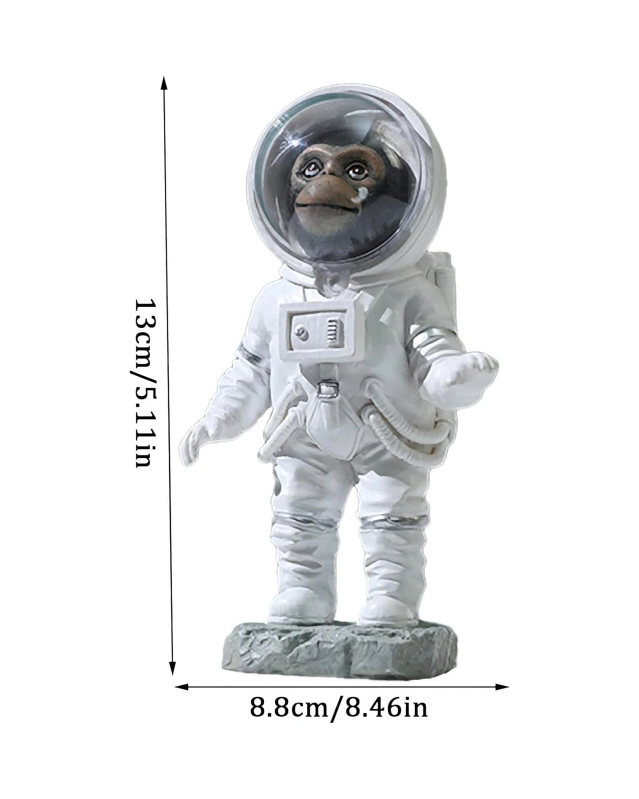 Modern Astronot Maymun Figür Biblo 13 Cm Ev Ofis Masa Süsü Dekoratif Uzay Temalı Hediyelik Heykel