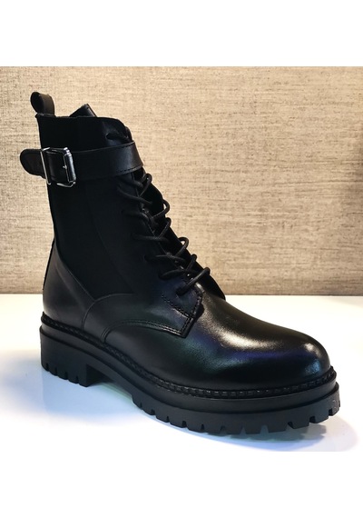 Voog 22570 Kadın Deri Postal Kauçuk Bot Siyah
