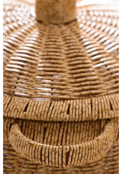 Rattan Hasır Kapaklı Çok Amaçlı Depolama Mutfak Banyo Sepeti 23 Cm Kahverengi Diğer