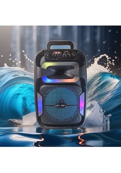 Gy-801 8 İnç Taşınabilir Uzaktan Kumandalı Karaoke Mikrofonlu Bluetooth Hoparlör Senalstore