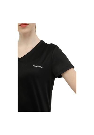 Lumberjack Wb Pes V Neck11ct127 Kısa Kolu Siyah Unisex T-shirt Siyah