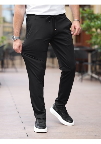 Ultra Hafif İnce Esnek Slim Fit Jogger Siyah