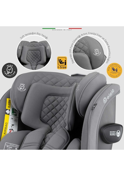 Elele Ritornofix 360 Dönen I-size Oto Koltuğu İsofix 40-150 Cm 0-36 Kg Bej