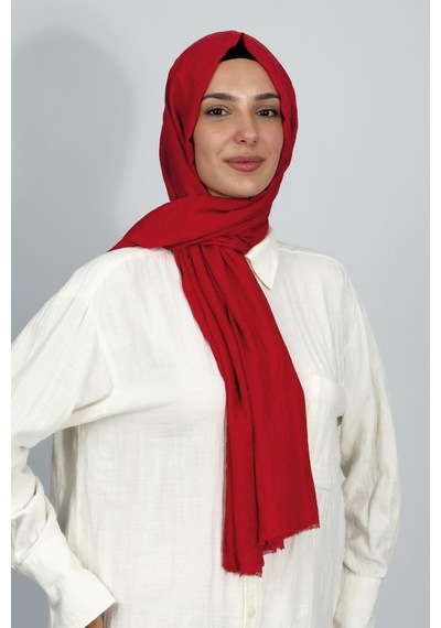 Aya İnce Pamuk Düz Renk Şal Bordo